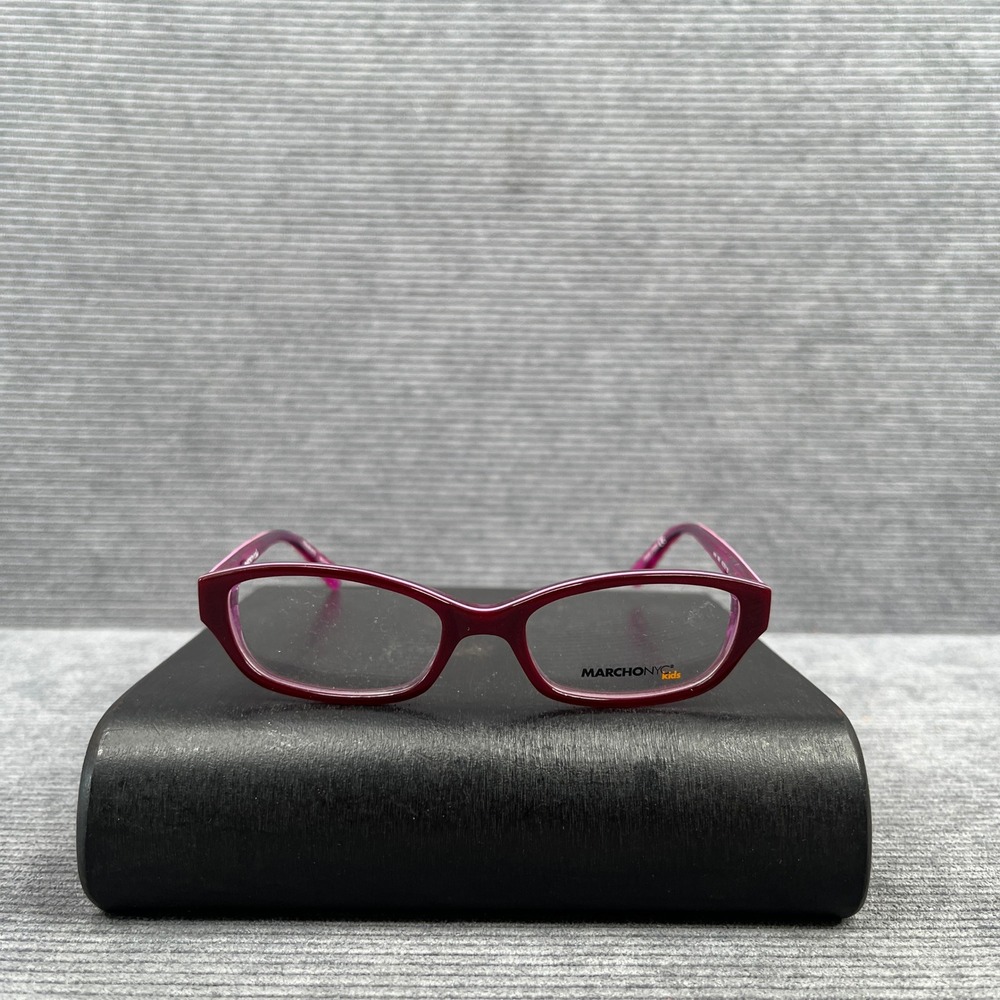 Marchon NYC Kids Ava 616 Y2k Eyeglass Frames Burgundy Magenta Rectangular